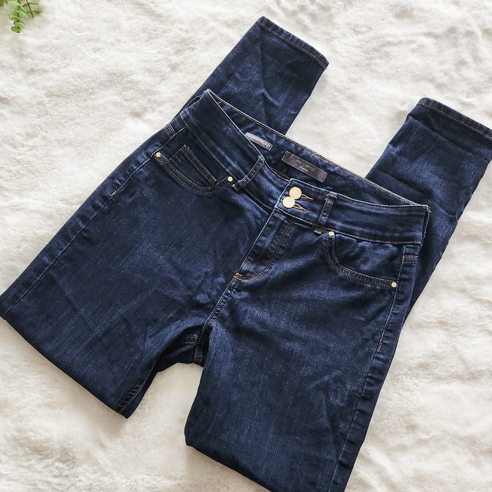 THE LIMITED HIGH RISE JEGGING DENIM JEANS SKINNY LEGGING 12 DARK